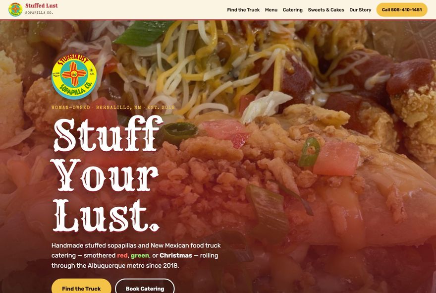 Stuffed Lust Sopapilla Co. website