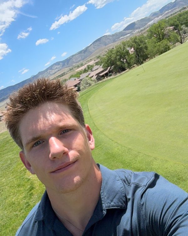 Eli on a golf course